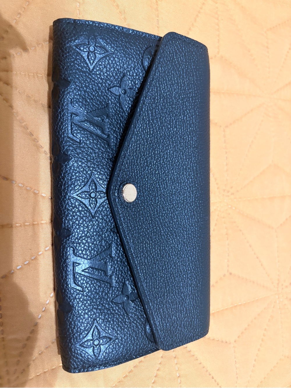 Louis Vuitton Black Monogram Embossed Sarah Leather Wallet